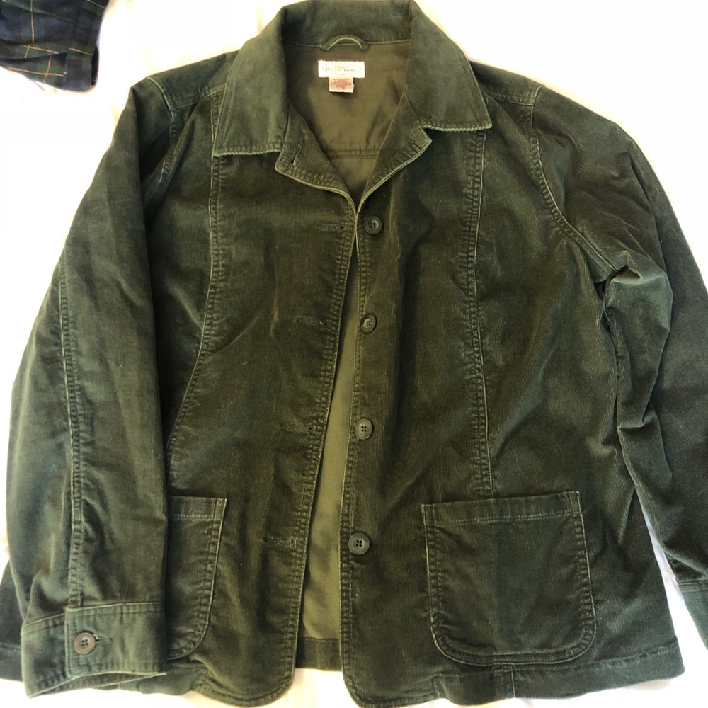 vintage green corduroy blazer w chore pockets